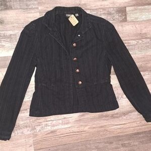 Mexx Black Button-Up Blazer Jacket | Size 10 M/L